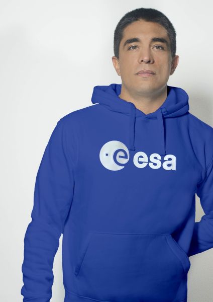 Men's hoodie with embroidered ESA logo in rubber relief
